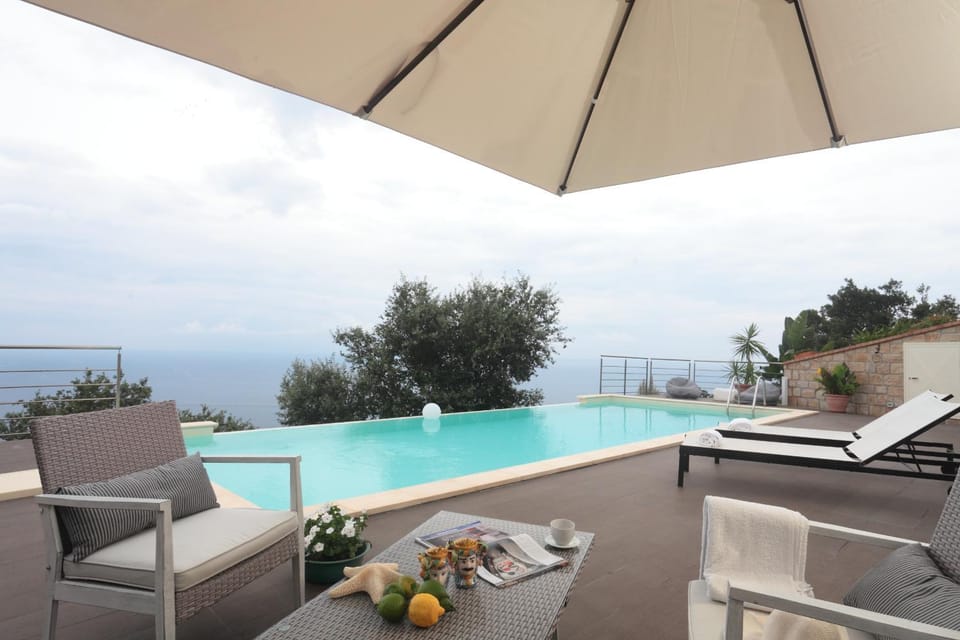Natural landscape, Balcony/Terrace, Pool view, Sea view, Swimming pool, sunbed