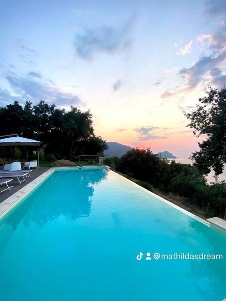 Natural landscape, Pool view, Swimming pool, Sunset