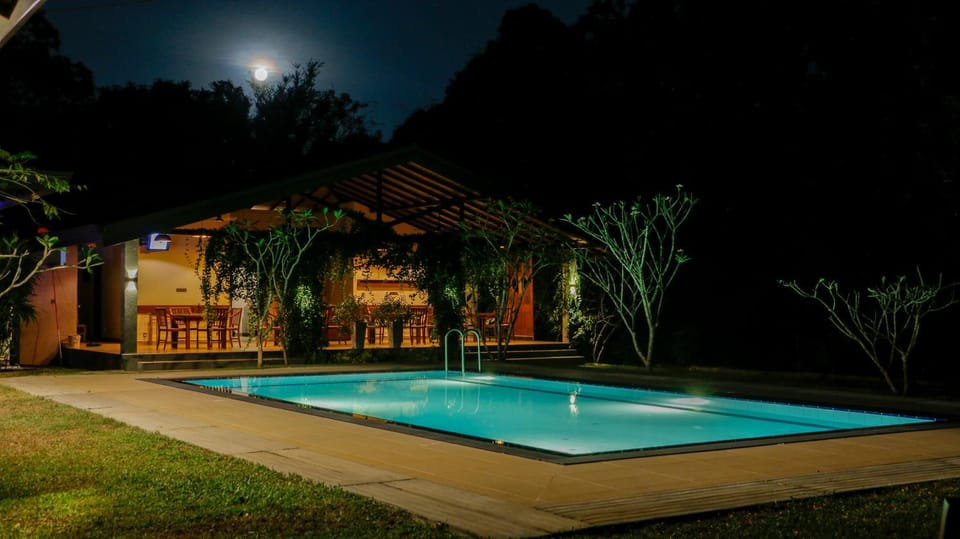 Night, Garden, Garden view, Pool view, Swimming pool