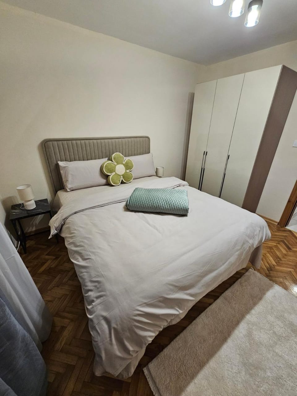 Bed, Photo of the whole room, Bedroom, towels, wardrobe