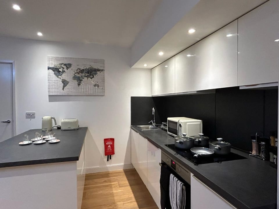 Kitchen or kitchenette, toaster