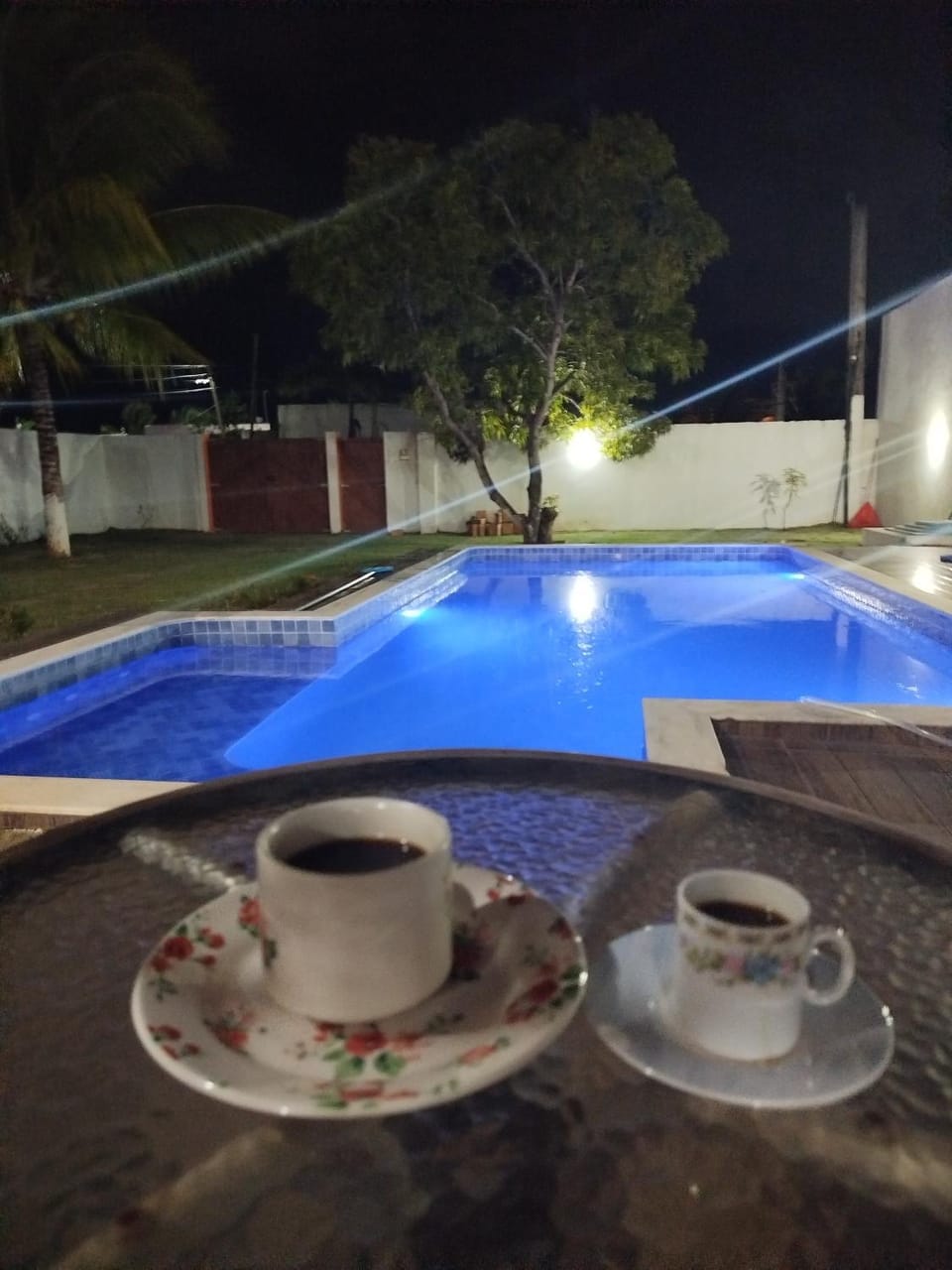 Patio, Night, Pool view, Swimming pool