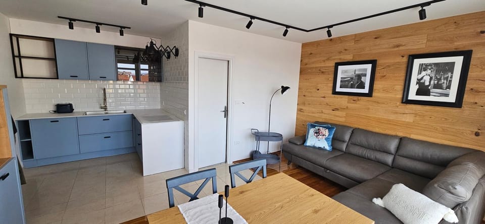 Kitchen or kitchenette, Living room, Seating area, Dining area, oven