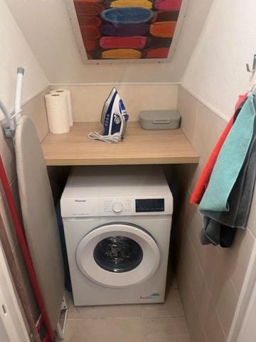 flat iron, washing machine