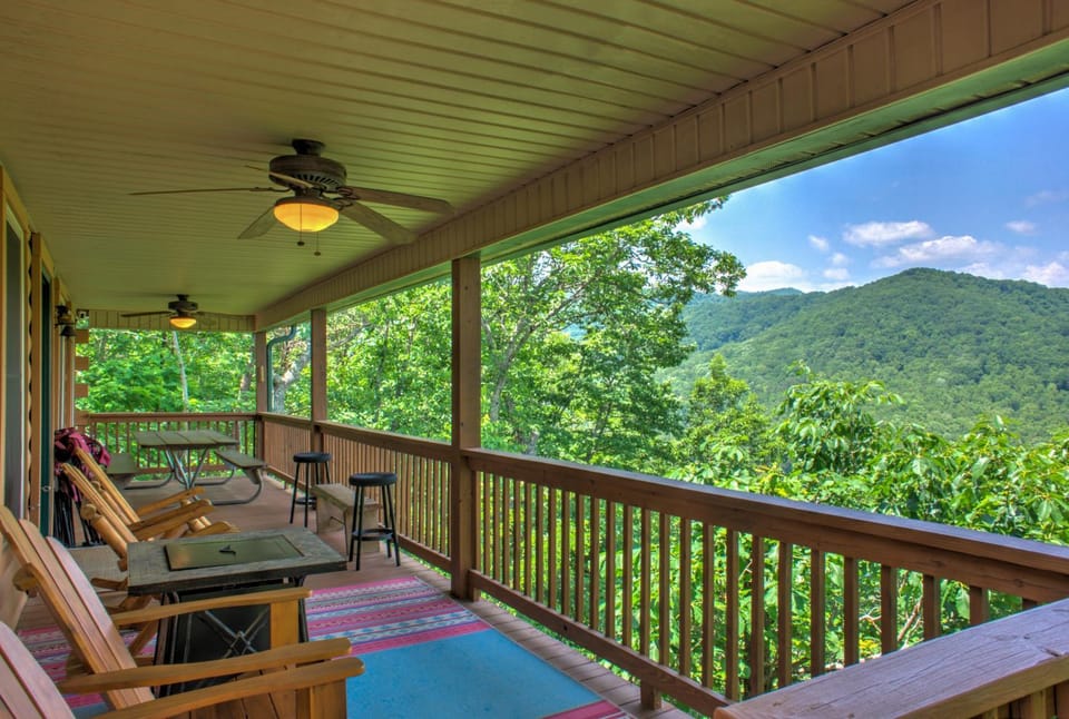 Patio, Spring, Day, Natural landscape, View (from property/room), Balcony/Terrace, Seating area, Mountain view