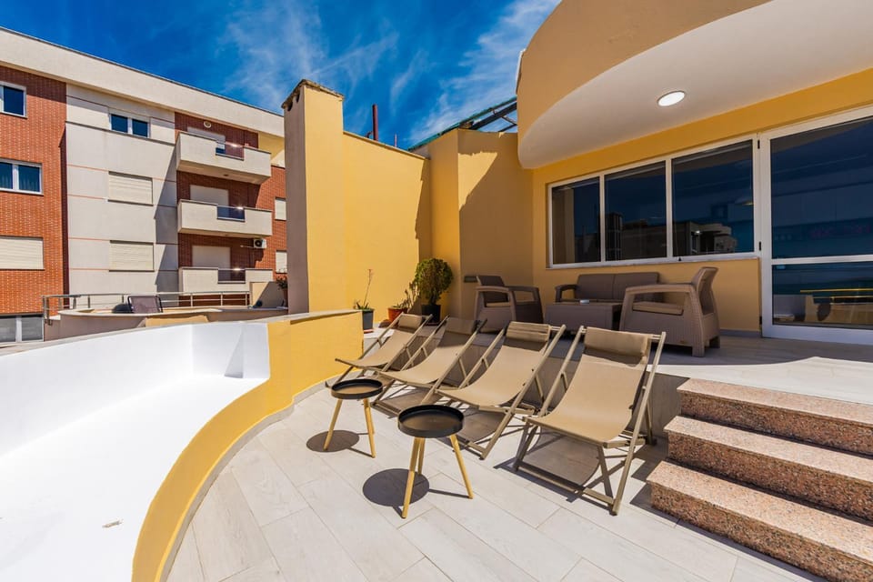 Property building, Day, View (from property/room), Balcony/Terrace, Living room, Pool view, Swimming pool, sunbed