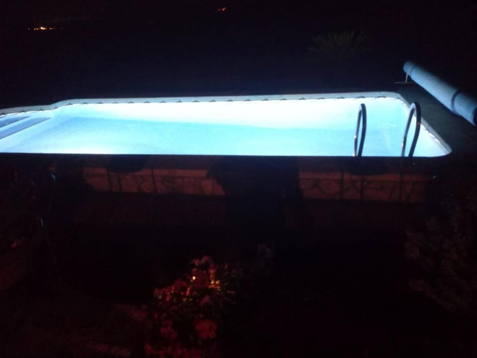 Night, Pool view, Swimming pool