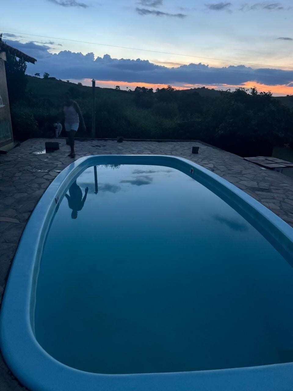 Swimming pool, Swimming pool, Sunset