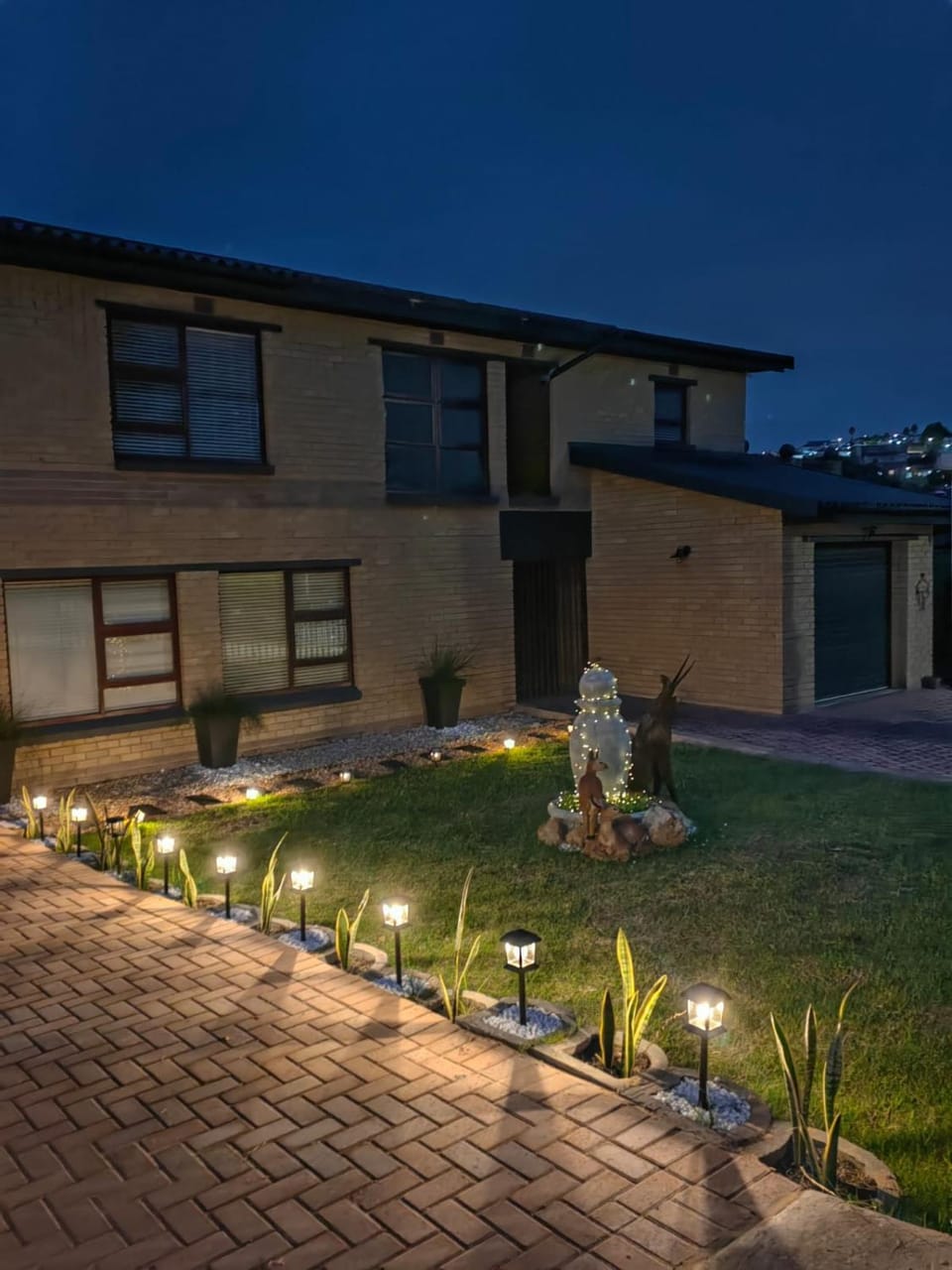 Property building, Night, Garden view