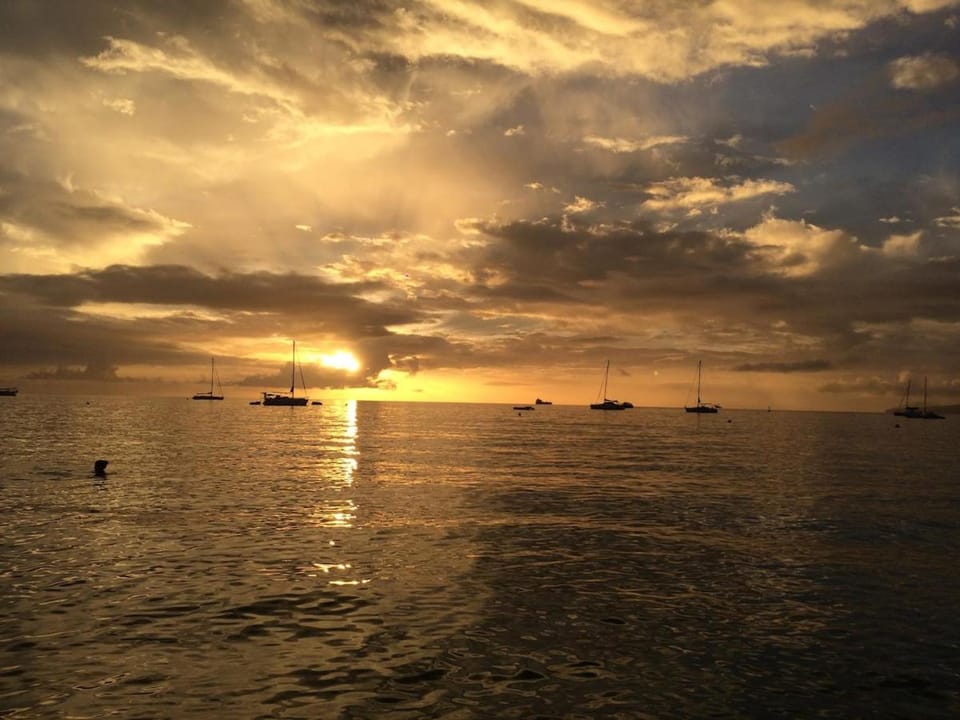 Natural landscape, Sea view, Sunset