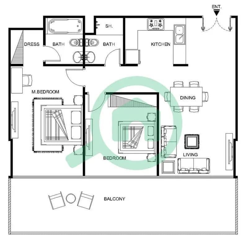 Free housekeeping visits during your stay - StayShort - Contemporary 2-Bedroom Apartment in Silverene Apartment in Dubai