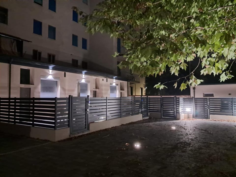 Property building, Night, Garden