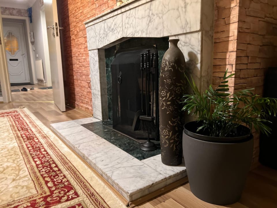 fireplace, flat iron