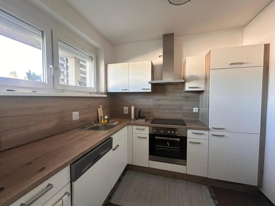 Kitchen or kitchenette, dishwasher, oven