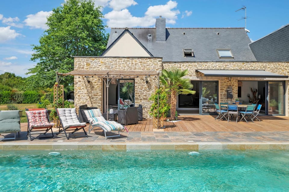 Property building, Living room, Swimming pool
