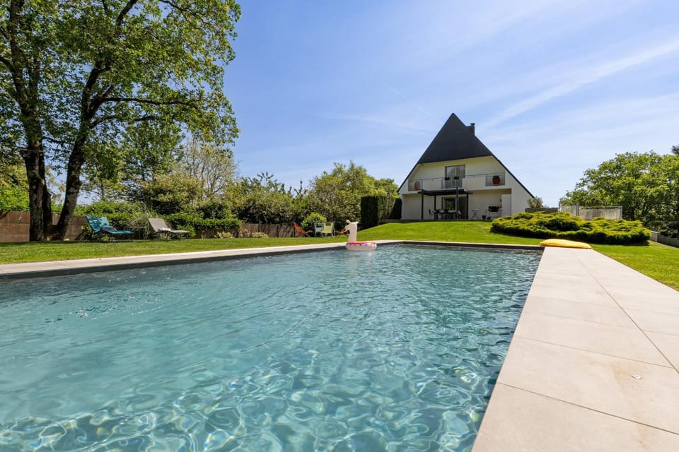 Property building, Living room, Swimming pool