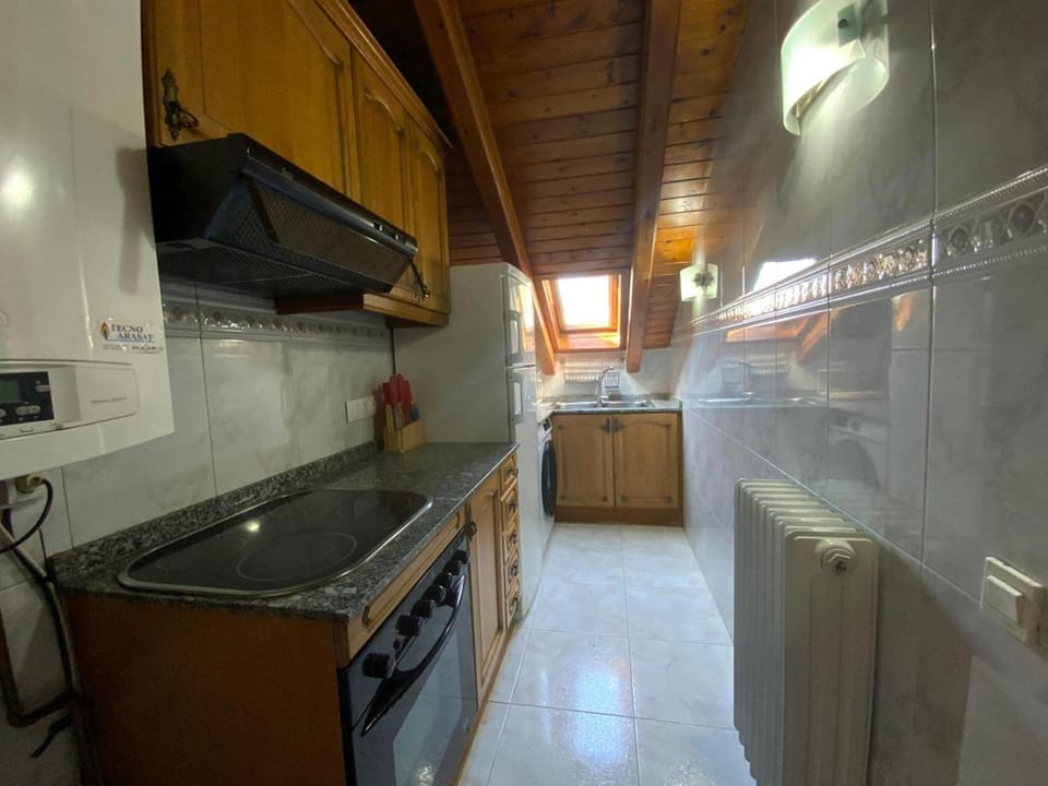 Kitchen or kitchenette, oven, stove