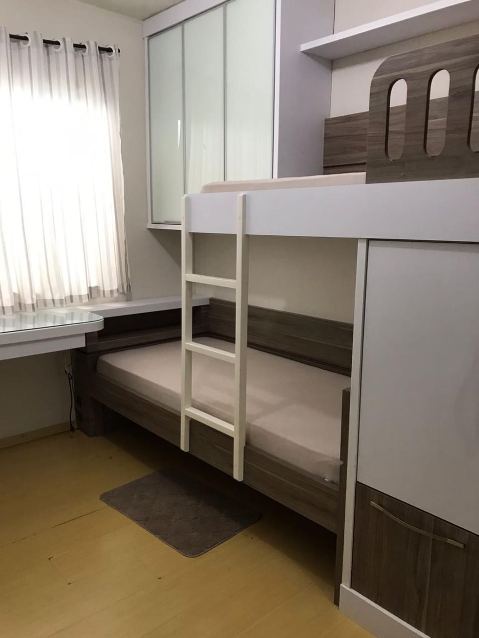 bunk bed, wardrobe