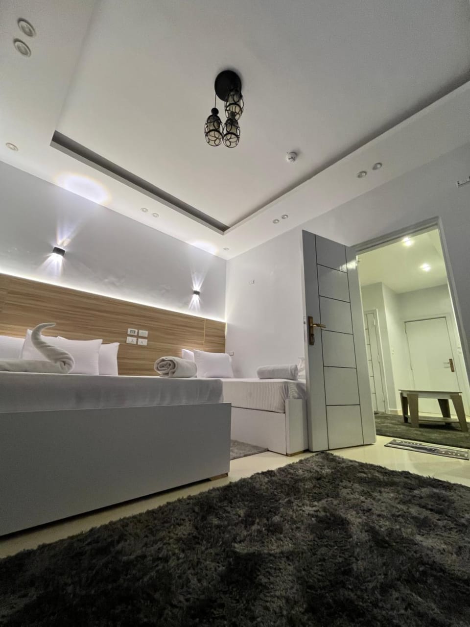 Bed, Photo of the whole room, Bedroom, towels, wardrobe