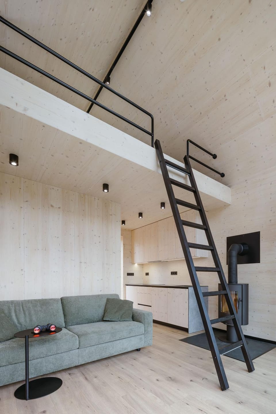 Kitchen or kitchenette, Living room, Seating area