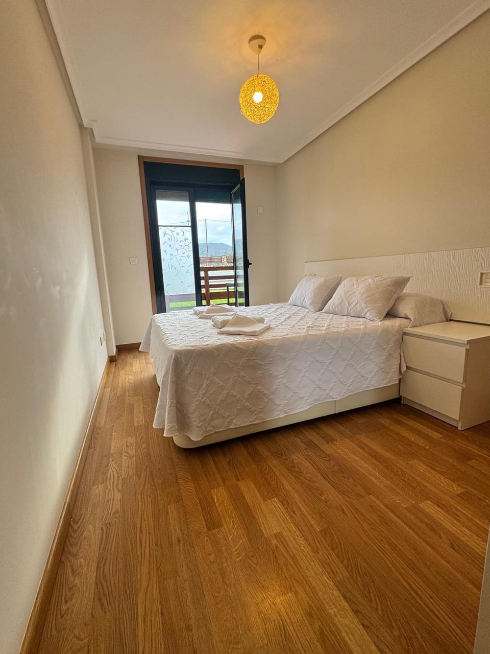 Bed, Photo of the whole room, Bedroom, towels, wardrobe