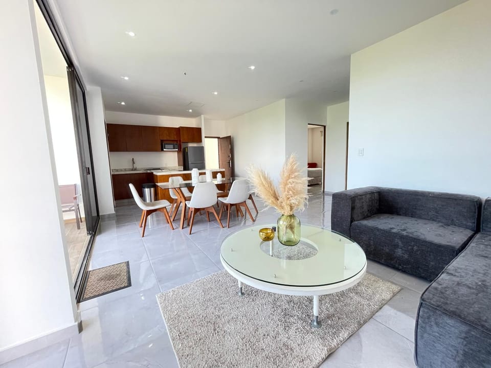Kitchen or kitchenette, Living room, Dining area