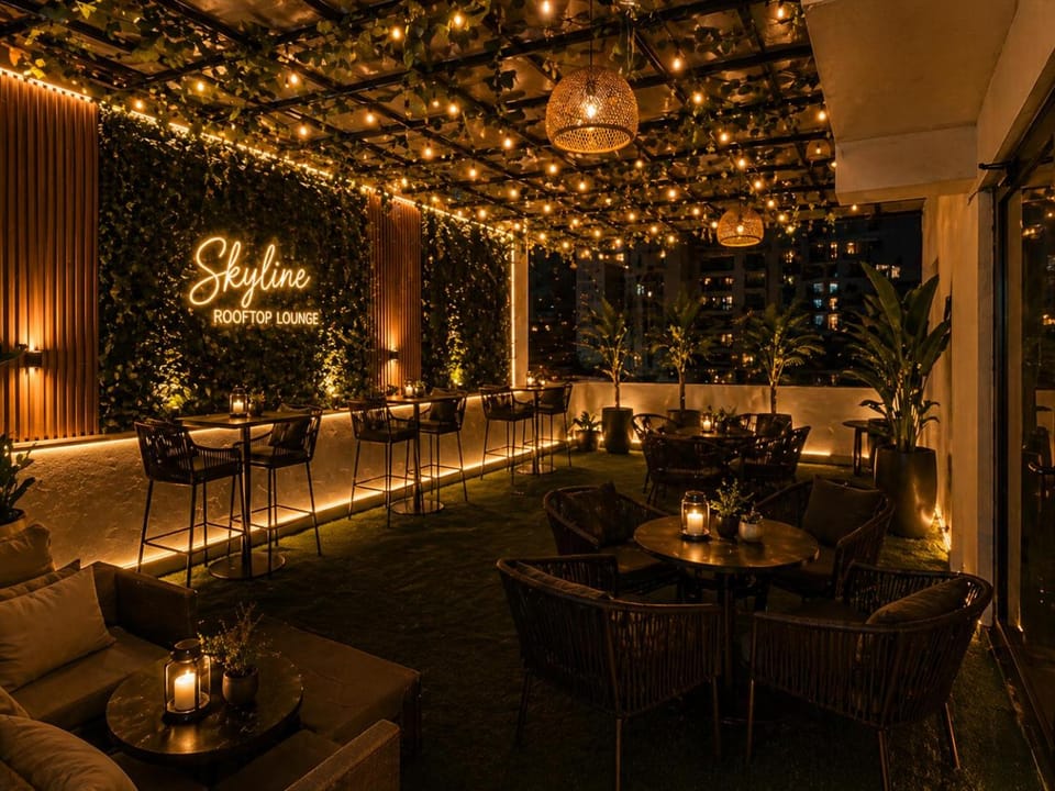 Restaurant/places to eat, Night, Seating area