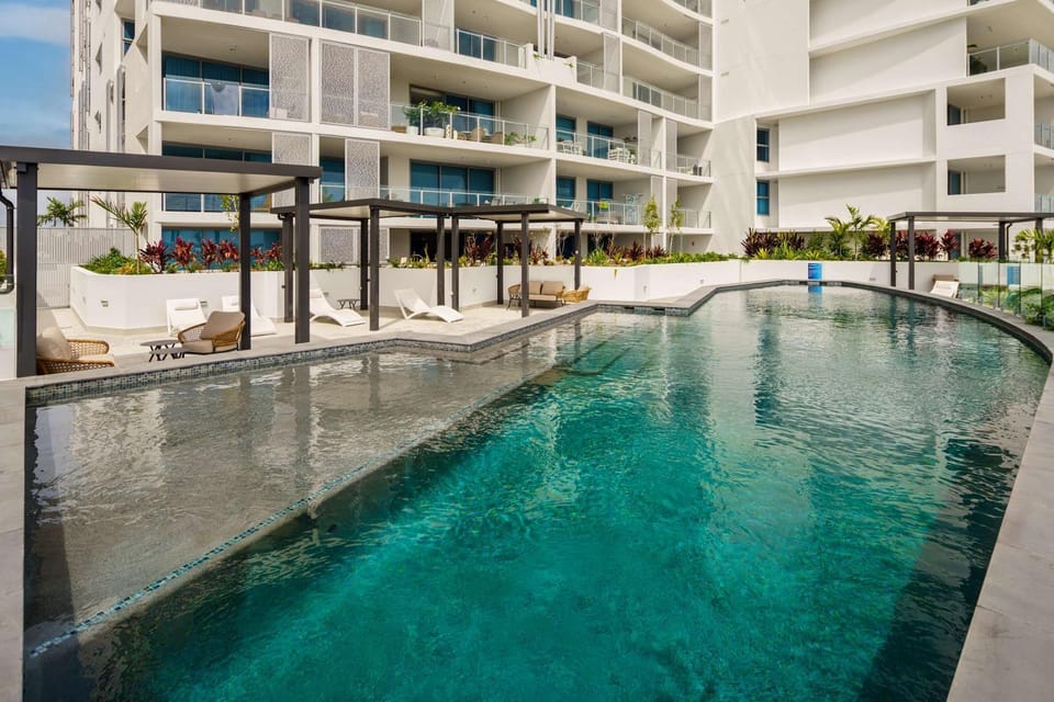 Property building, View (from property/room), Pool view, Swimming pool, sunbed