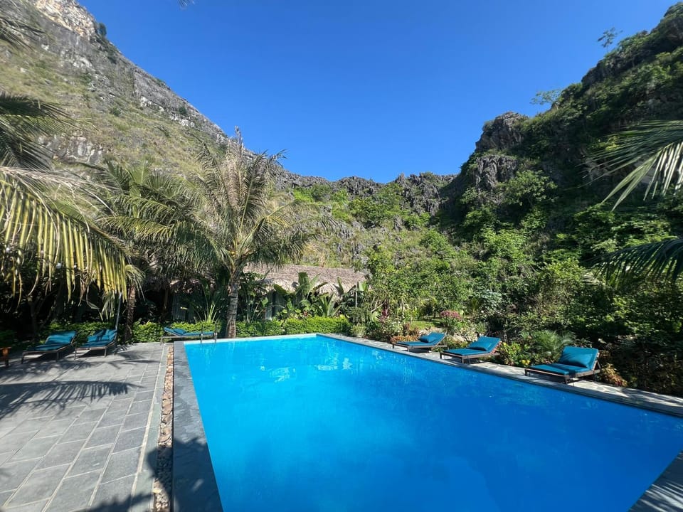 Natural landscape, Pool view, Swimming pool, sunbed