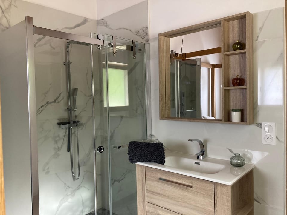Shower, Bathroom, Photo of the whole room, towels