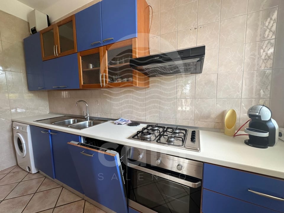 Kitchen or kitchenette, dishwasher, stove