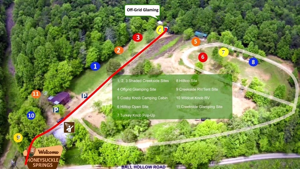 Off-Grid Creekside Tent Ideal for a Glamping Experience in Cosby, Tennessee Luxury tent in Cosby