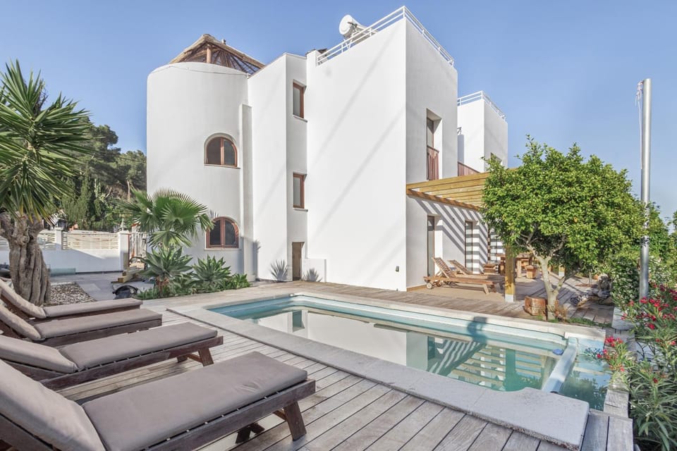 Property building, Living room, Swimming pool