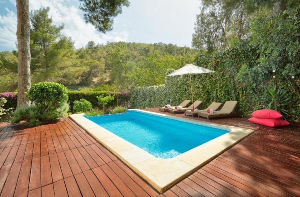 Property building, Living room, Swimming pool