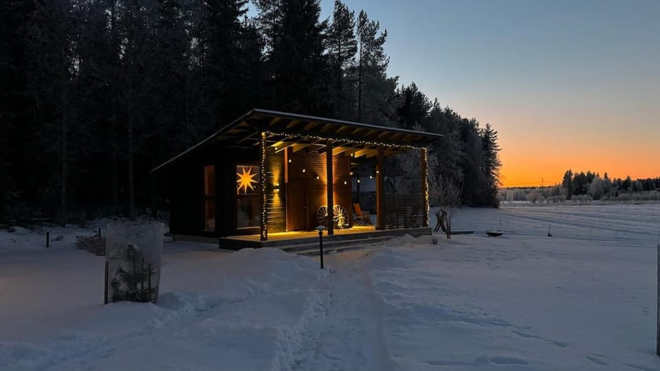 Sauna, Sunset, fireplace