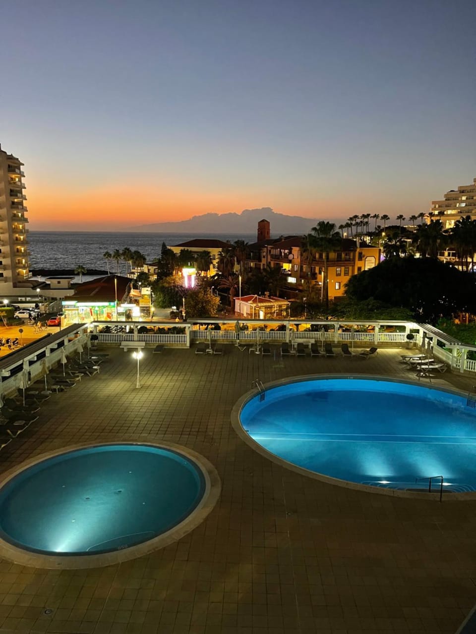 Night, City view, Sea view