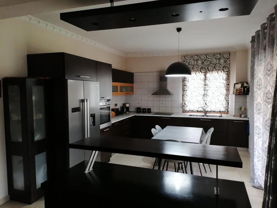 Kitchen or kitchenette, oven