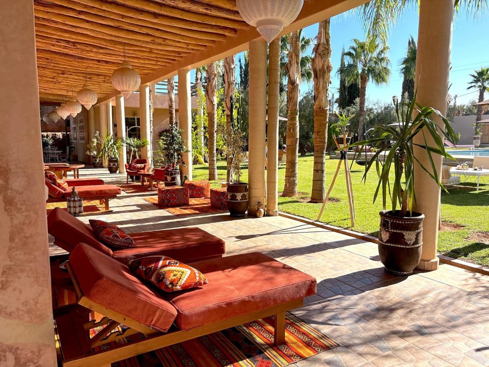 Patio, Spring, Day, Garden, Living room, Seating area, Garden view, sunbed