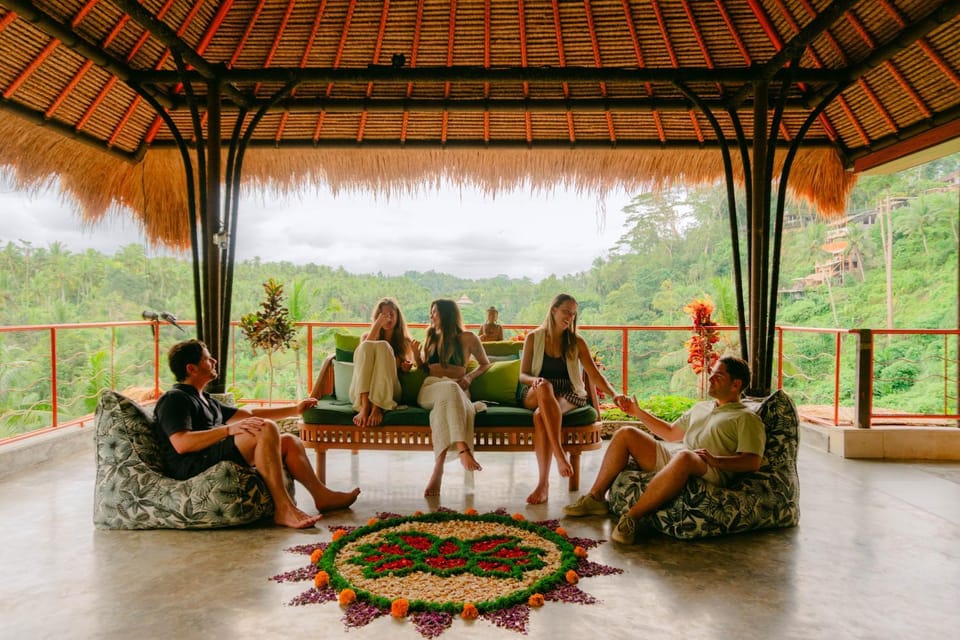 Patio, Day, People, Natural landscape, View (from property/room), Balcony/Terrace, Living room, Seating area, Mountain view, group of guests
