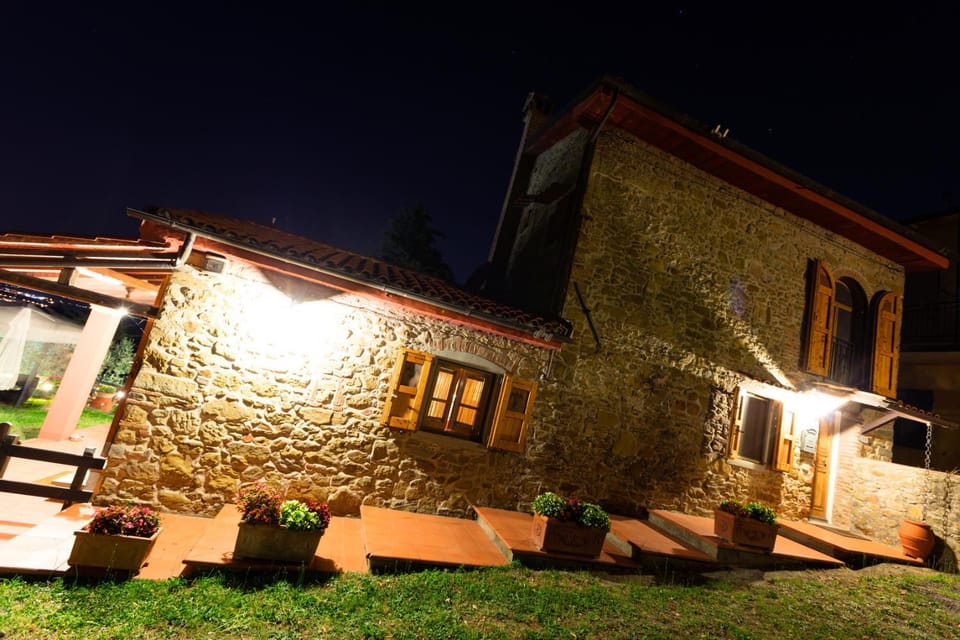 Property building, Night, Garden