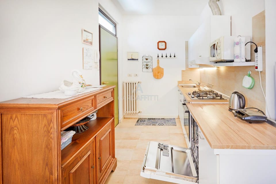 Kitchen or kitchenette, toaster