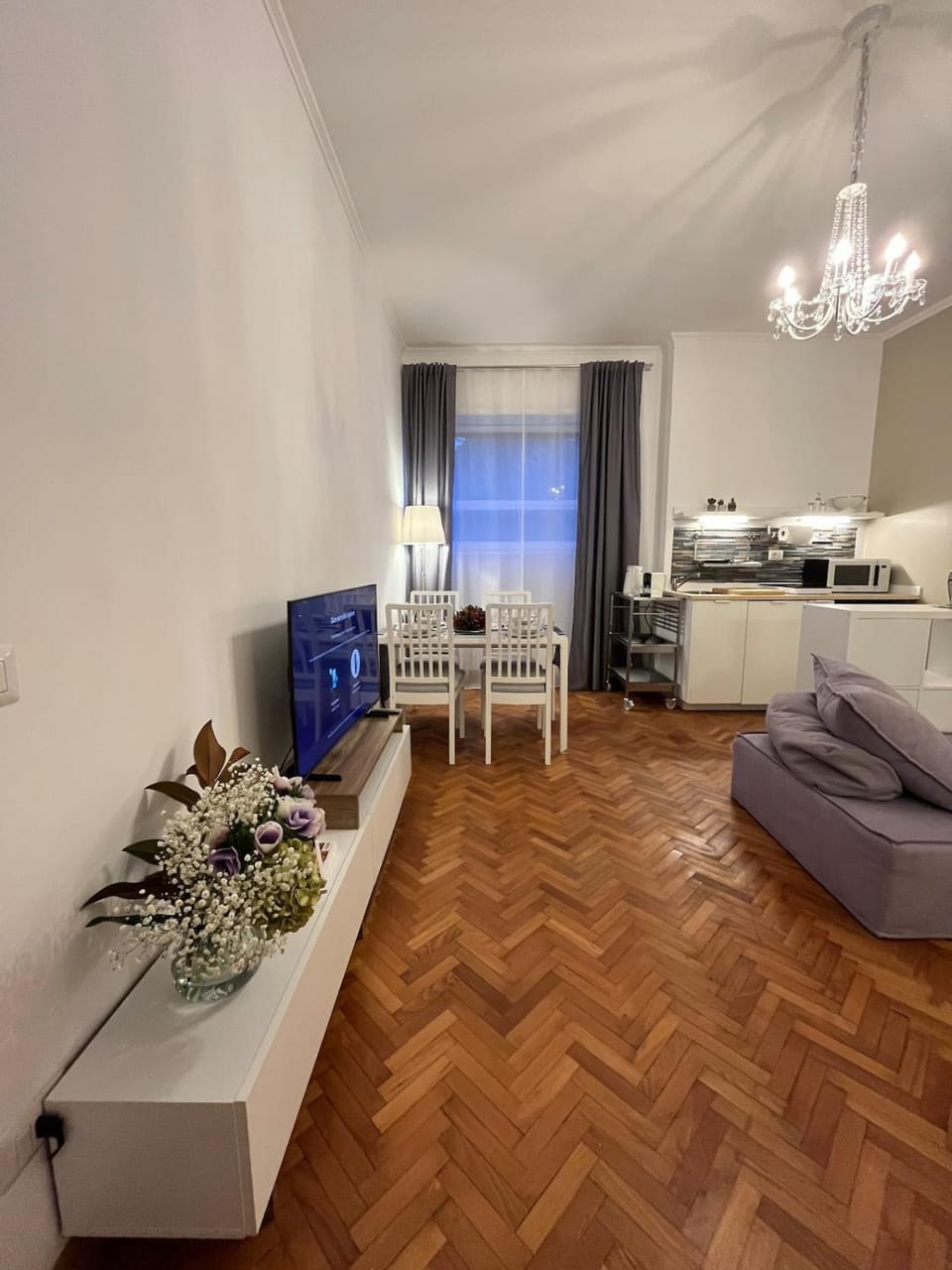 Kitchen or kitchenette, Living room, Dining area