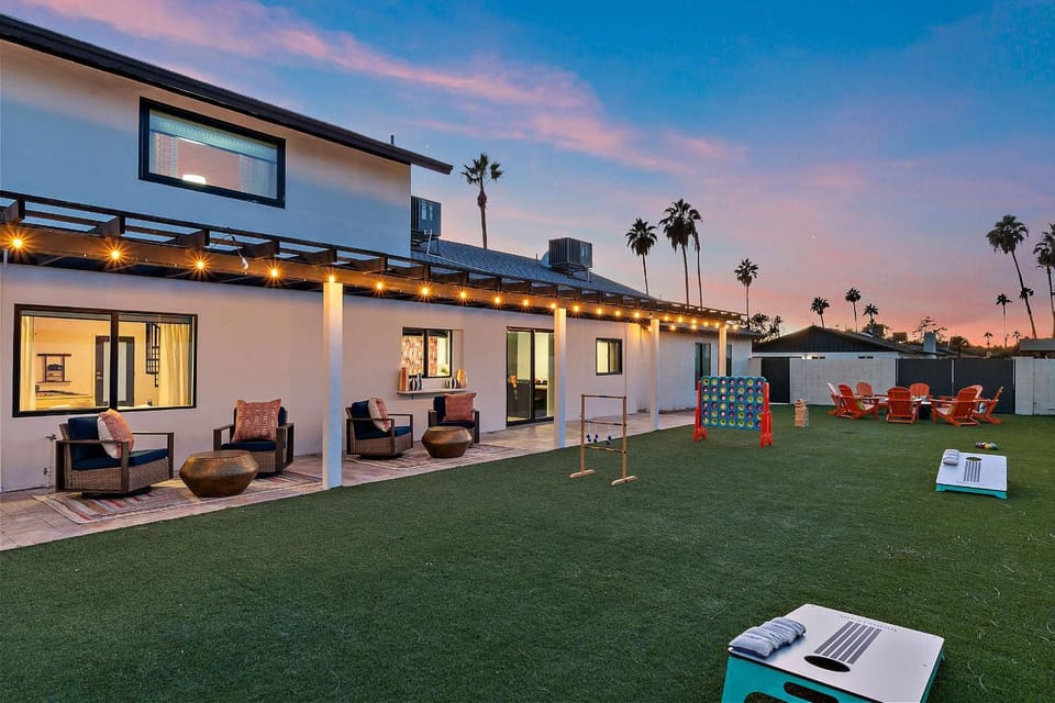 Massive Backyard Heated Pool Games Outdoor Fun House in Scottsdale