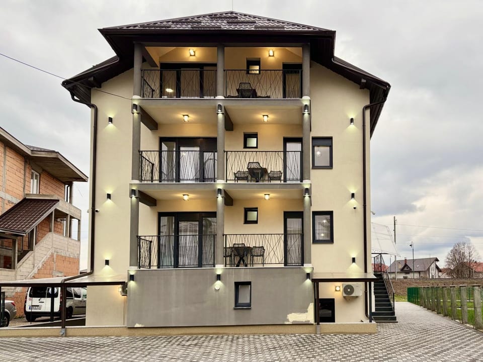 Property building, Day, Property logo or sign, Neighbourhood, View (from property/room), Balcony/Terrace, Parking