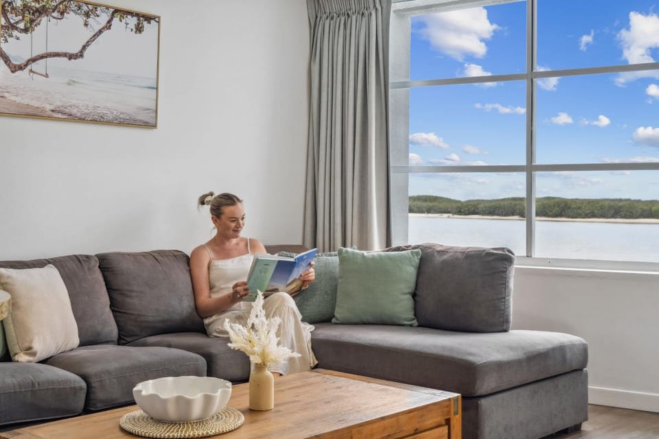 Natural landscape, Living room, Seating area, Lake view, River view