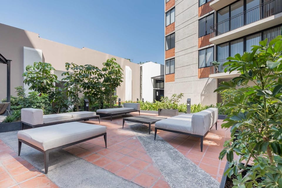 Property building, Patio, Day, Seating area, Garden view