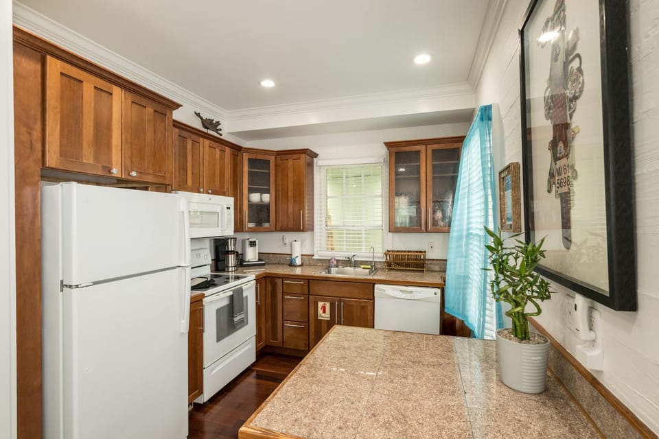 Kitchen or kitchenette, dishwasher, oven