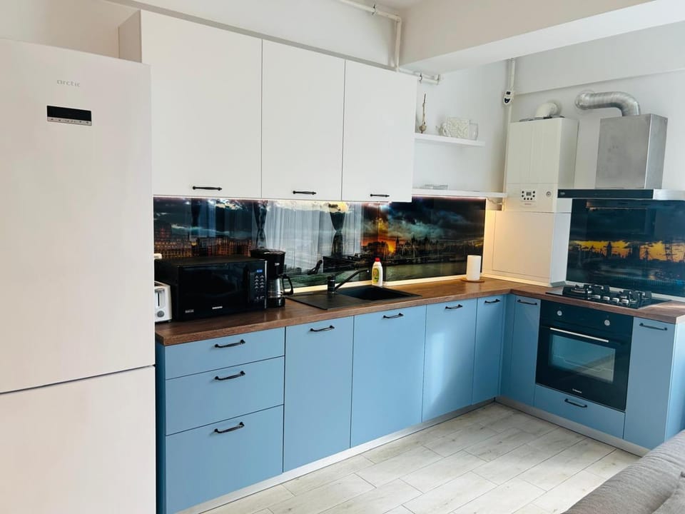 Kitchen or kitchenette, dishwasher, oven, stove, toaster