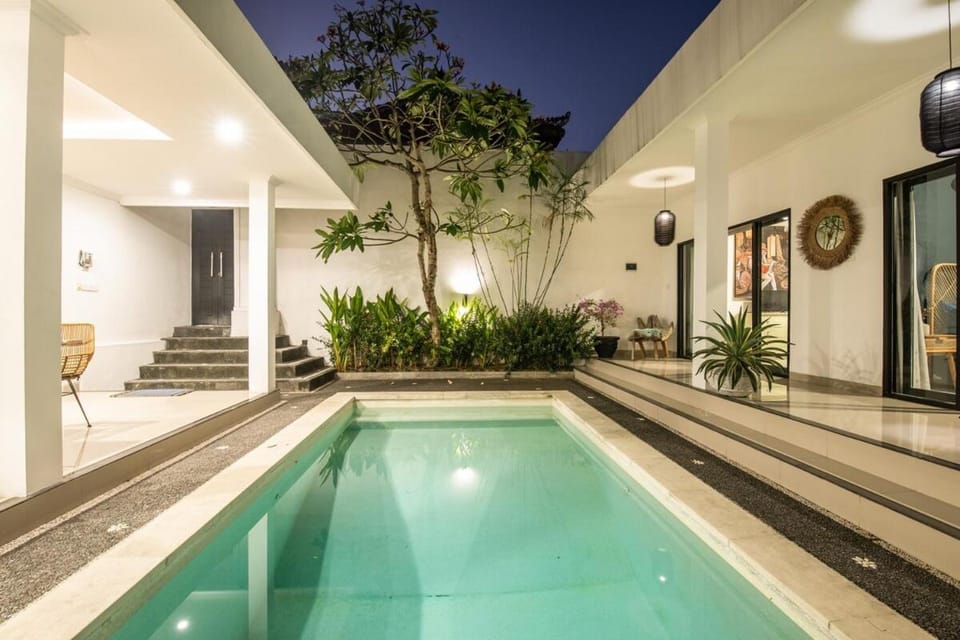 Night, Garden view, Pool view, Swimming pool