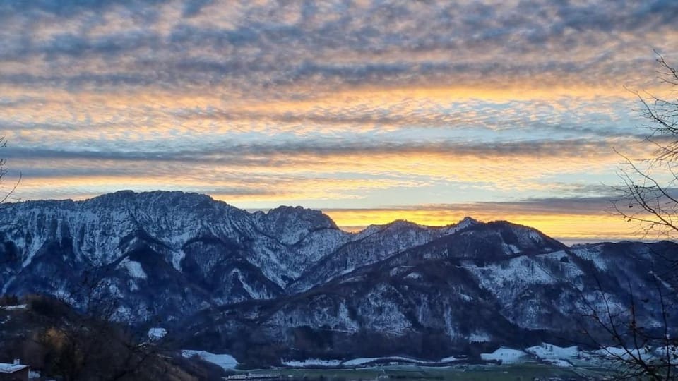 Natural landscape, Mountain view, Sunset